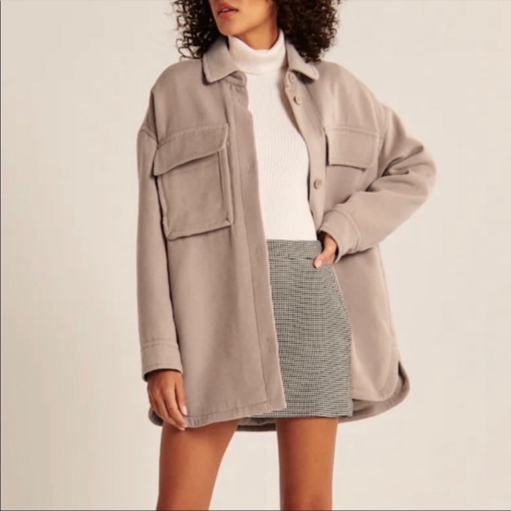 Abercrombie Oversized Tan Shacket